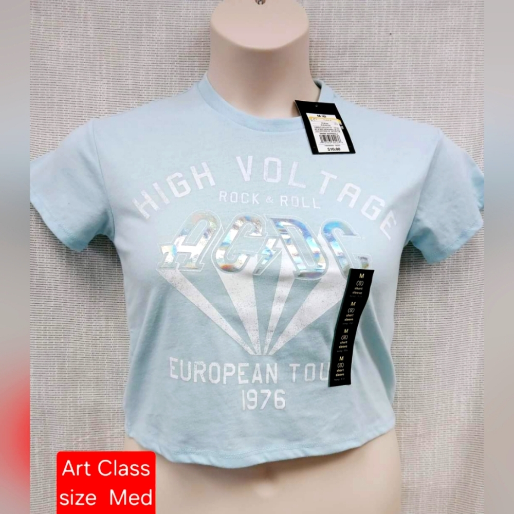 Art Class size medium womens crop top AC/DC shirt